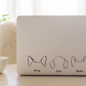 Calcomanía de oreja de perro personalizada: calcomanía personalizada para amantes de las mascotas para automóviles, computadoras portátiles, botellas de agua, regalos: calcomanía de vinilo única para mascotas para dueños de perros