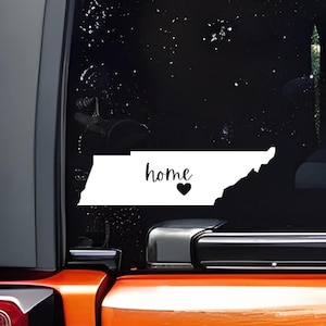 Custom Tennessee Home State Vinyl Decal Sticker, Car Window, Laptop, Tennessee Decal, State Pride Sticker