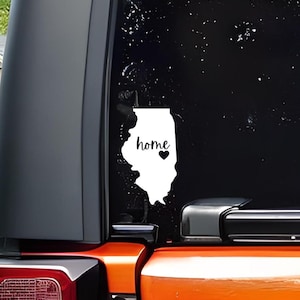 Illinois Home State Vinyl Decal Sticker, Car Window, Laptop, Phone, Illinois Decal, Illinois Decal