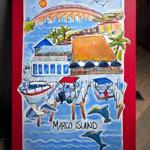 Snook Inn em Marco Island, Marco Island, pano de prato, arte de cozinha