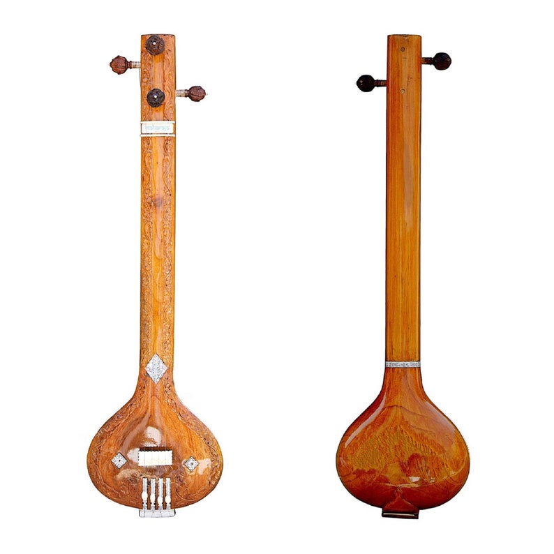 Professional Wood Carving Tanpuri 4 Strings Flat Instrumental Tanpura