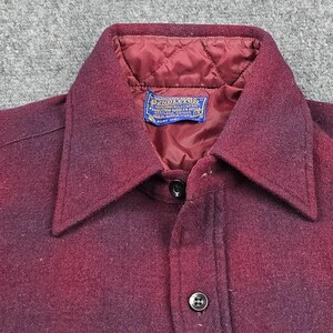 Pendleton Vintage Wool Shirt Mens Medium USA Button Front Lined 60s image 3