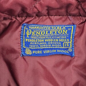 Pendleton Vintage Wool Shirt Mens Medium USA Button Front Lined 60s image 4