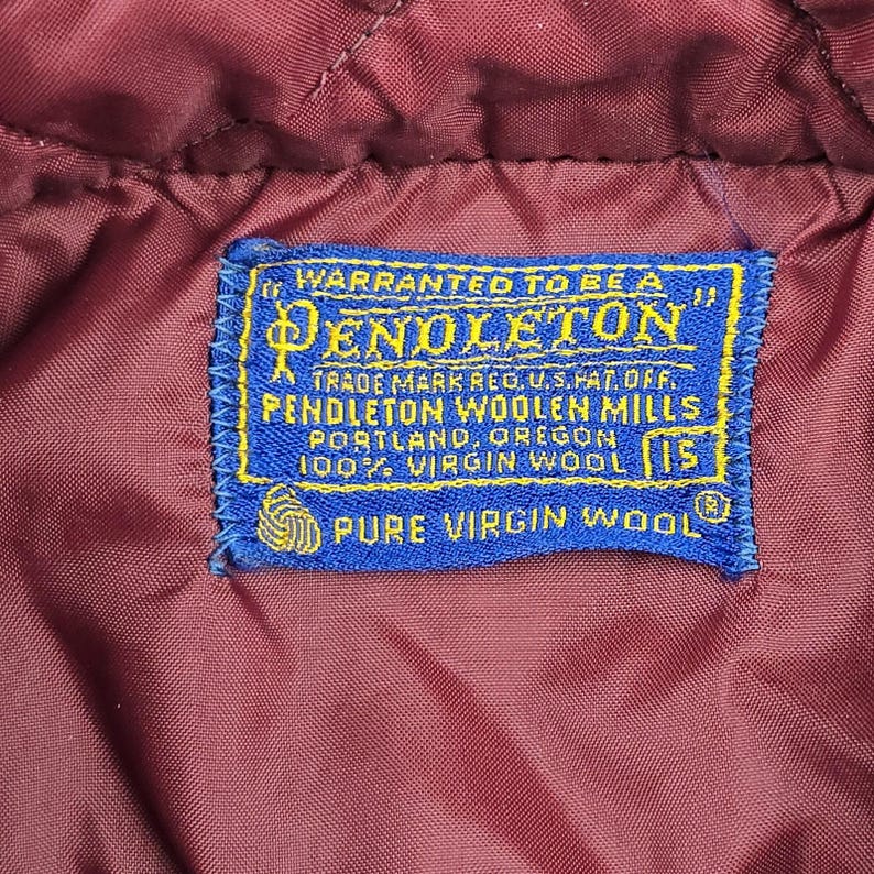 Pendleton Vintage Wool Shirt Mens Medium USA Button Front Lined 60s image 4