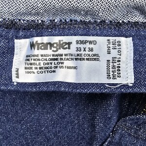 Vaqueros Wrangler vintage 936PWD NOS 33x38, corte ajustado, sobrebotas, corte vaquero, nuevo en caja imagen 4