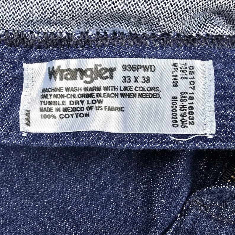 Vaqueros Wrangler vintage 936PWD NOS 33x38, corte ajustado, sobrebotas, corte vaquero, nuevo en caja imagen 4