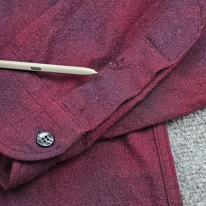 Pendleton Vintage Wool Shirt Mens Medium USA Button Front Lined 60s image 9