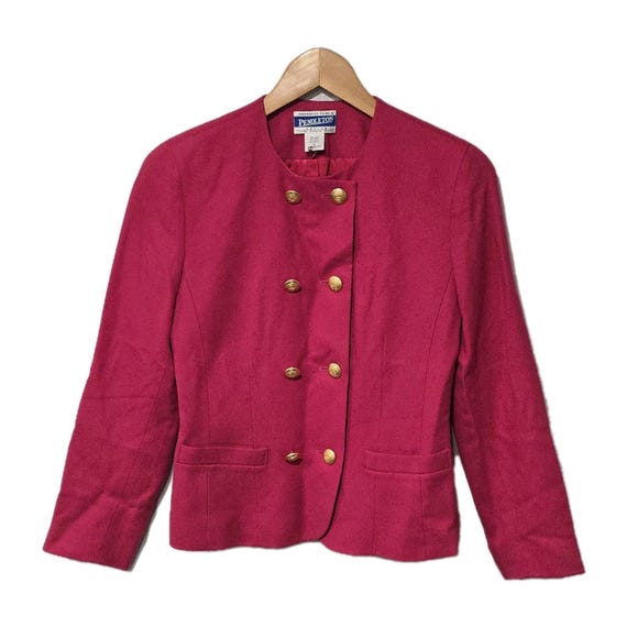 Pendleton, Vintage Pendleton Petite Pink Wool Blazer – Women's Size 2 – Made in USA