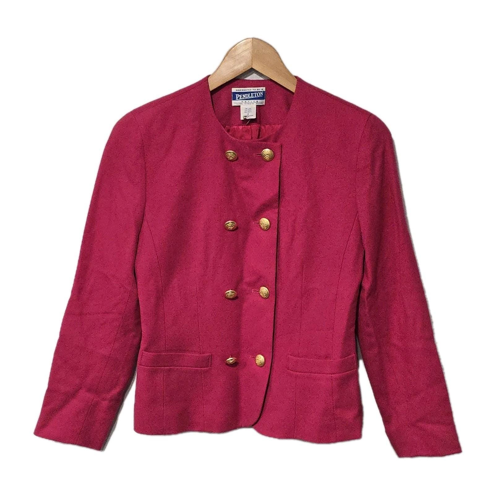 Pendleton, Vintage Pendleton Petite Pink Wool Blazer – Women's Size 2 – Made in USA