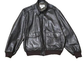 Vintage 1950s / 60s LL BEAN Flight Jacket Shearling Lined Bomber