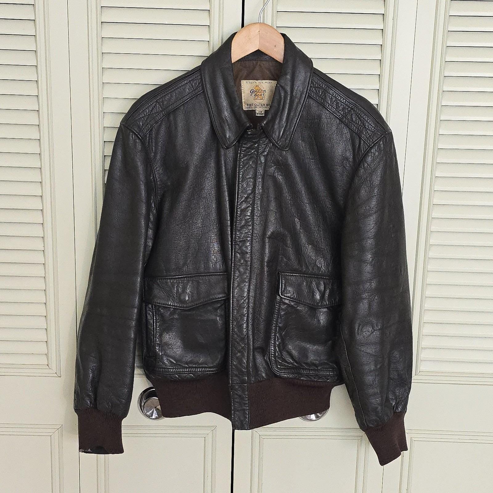 Golden Bear Vintage Leather Jacket - Etsy