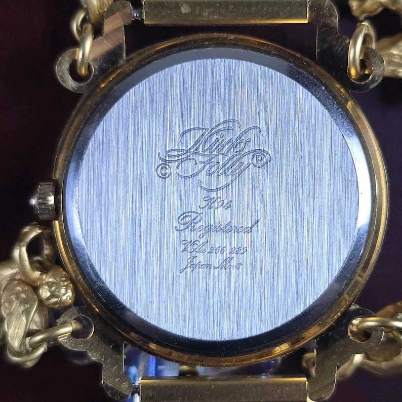 Vintage Kirks Folly Moon Phase Angel Charm Watch-armband in doos afbeelding 2