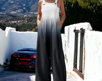 Salopette bohème en coton, combinaison bas cloche, salopette large, pantalon bohème hippie, imprimé céleste, barboteuses à bretelles, années 90, tenue unisexe des années 70