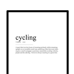 Significado del ciclismo / Definición de arte de pared / Impresión de descarga digital / Descarga instantánea