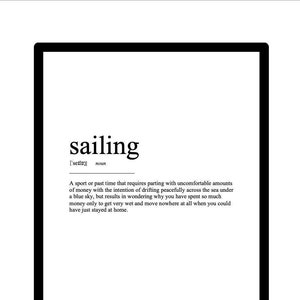Sailing Meaning | Wall Art Definition | Digital Download Print | Instant Download