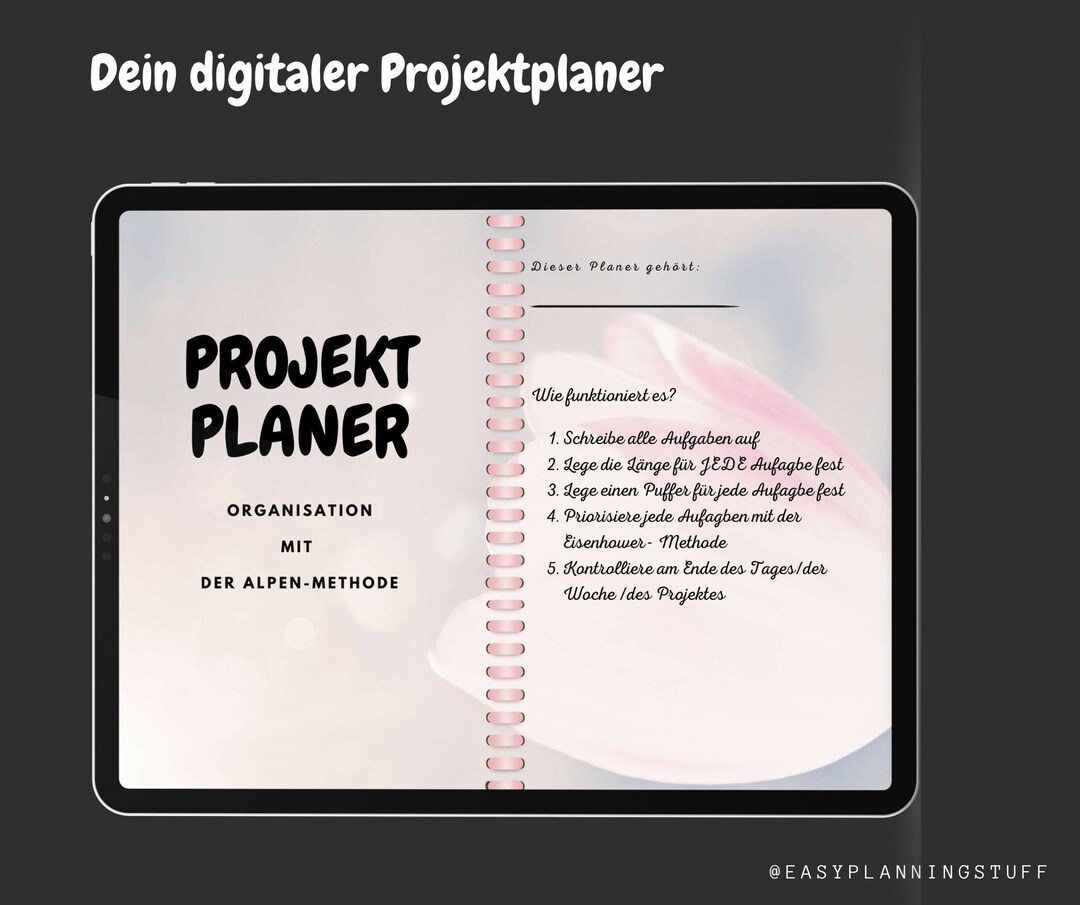 Digital Project Planner German Undated GOOD NOTES Notability Template ...
