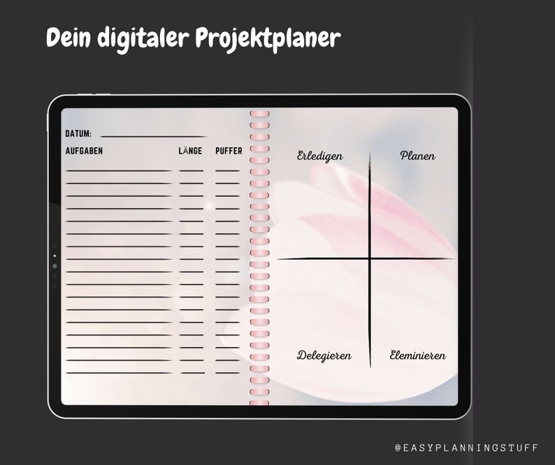 Digital Project Planner German Undated GOOD NOTES Notability Template ...