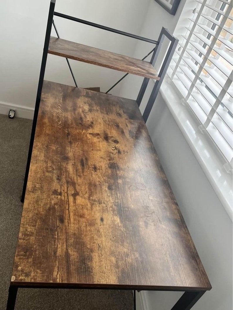 Industrial Desk With Shelves, Writing Desk, Home Office Table, Computer