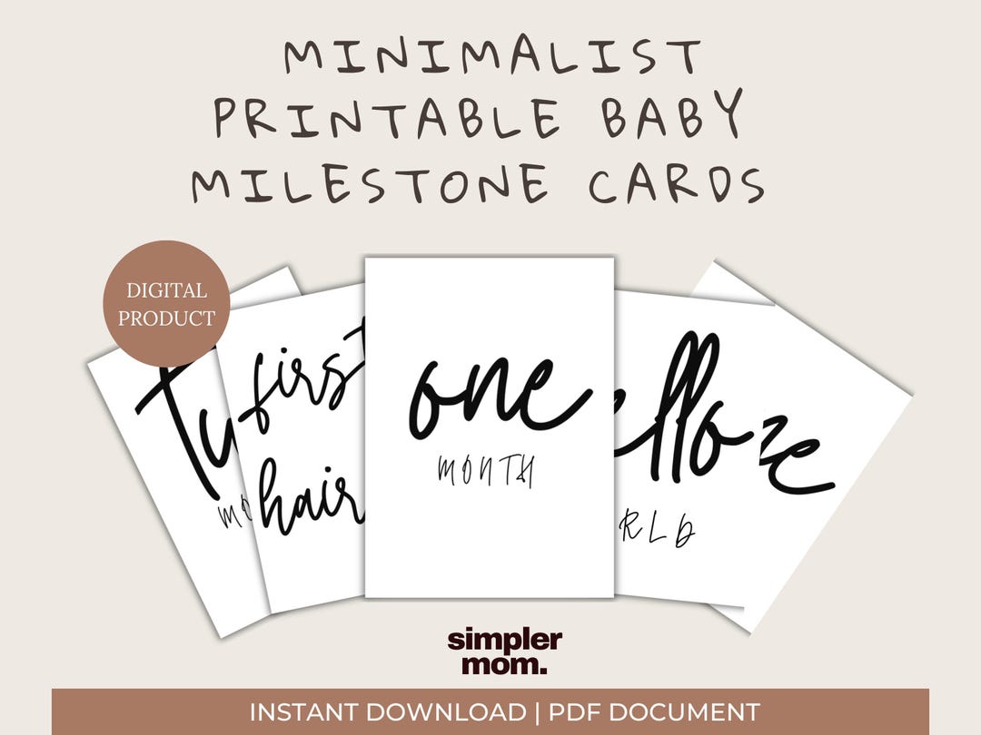Minimalist Printable Milestone Cards , Monthly Milestone Cards ...