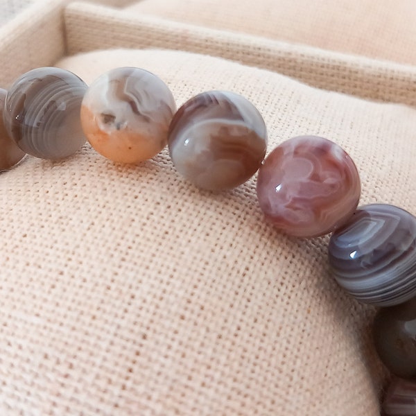 Bracelet Agate Botswana 10 mm