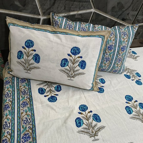 Hand-woven Pure Cotton Bed Sheet Set - Traditional Weaving Craftsmanship