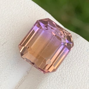 10.45 Carats Faceted Ametrine Emerald Cut Natural Gemstone from Brazil for Loose Ring Size Gemstone