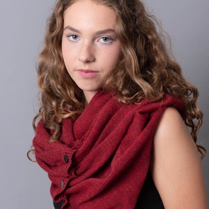 British Wool Red Multiway Jumper Cardigan Scarf image 3