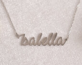 Personalized Cursive Name Necklace, 925 Sterling Silver Script Name Necklace, Custom Name Jewelry, Gift for Her, Gift for Mom