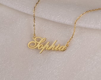 Personalized Name Necklace by SilverCityJewels •Gold Name Necklace • 925 Sterling Silver Custom Cursive Name Necklace • Perfect gift for her