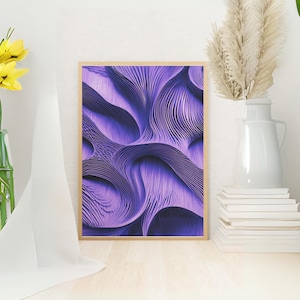 Amethyst Wave Parametric Wall Art: Modern Home Decor (Digital Download)