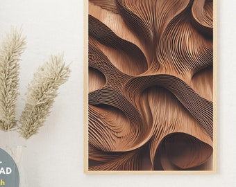 Wavy Wooden Parametric Wall Art Print: Modern Home Decor (Digital Download)