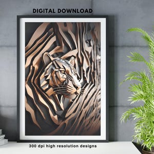 Tiger Parametric Wall Art: Modern Home Decor (Digital Download)