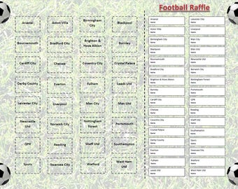 Football Team Sweepstake Card Game - Raffle Fundraiser Charity Lotto Fun Office Family Pub Fundraising