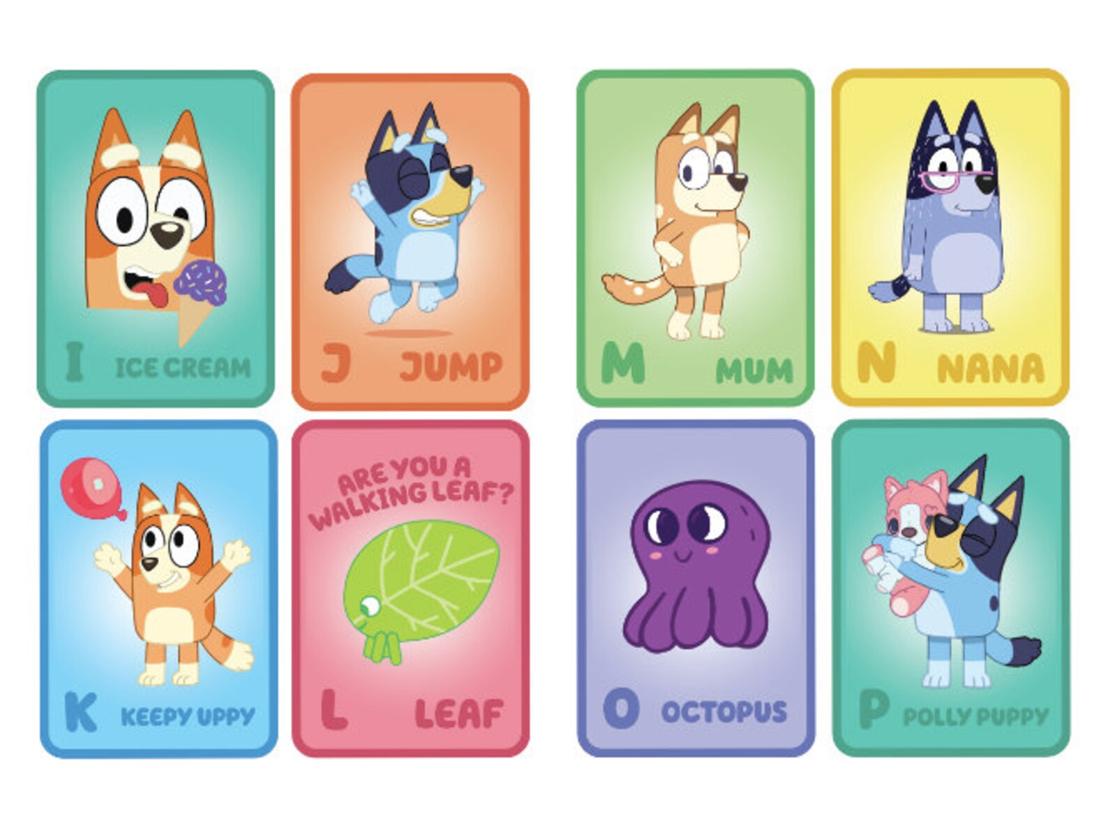 Bluey Alphabet Flashcards Instant download Etsy México