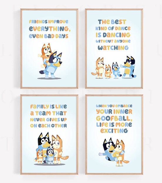Personalised Bluey Name Posters With Bluey Quotes Boys 52 OFF