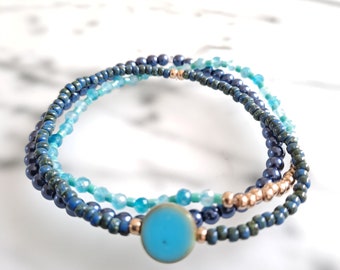 Armband set blauw met lapis