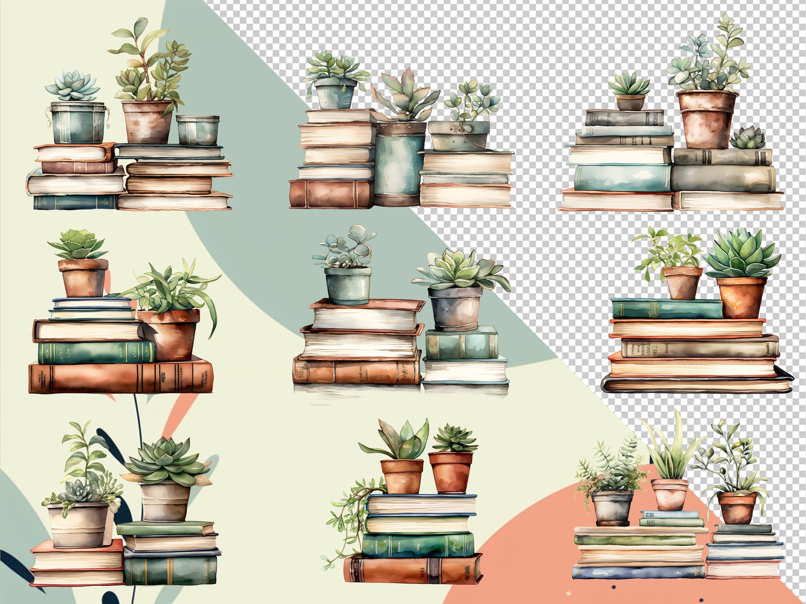 100 Printable Book Clipart Border, Stacked Old Books, Vintage ...