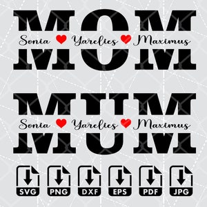 Mom Monogram, Mum Monogram, Split Monogram SVG, Png, Eps, Dxf, Pdf, Digital Cut File, Cricut Maker, Silhouette Cameo 4