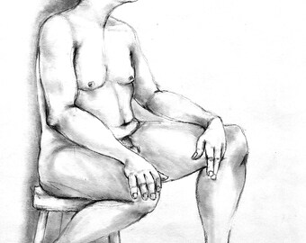 Original Male Nude Charcoal sketch