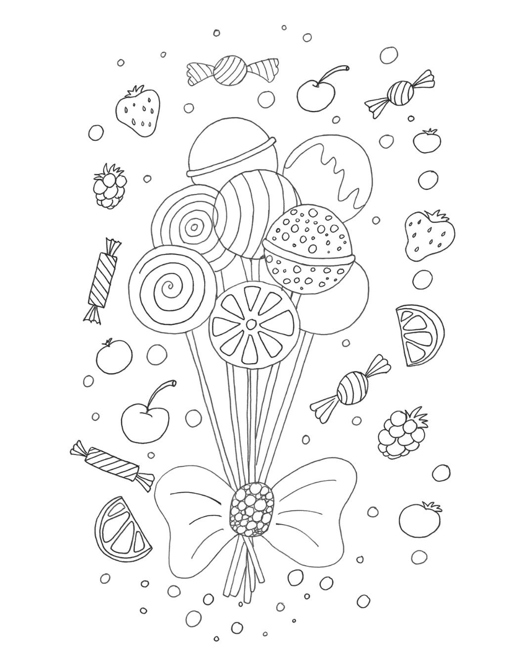 Lollipops Coloring Page Sweets Coloring Page Lollipops - Etsy Canada