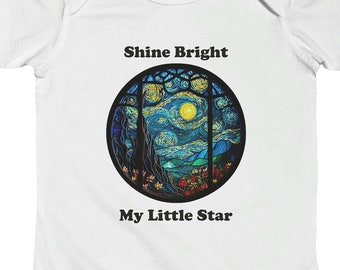 Starry Night Baby Clothes, Infant Jersey Bodysuit, Outfit for Artistic Parents, Baby Girl or Boy, One-of-a-kind baby bodysuit My Little Star