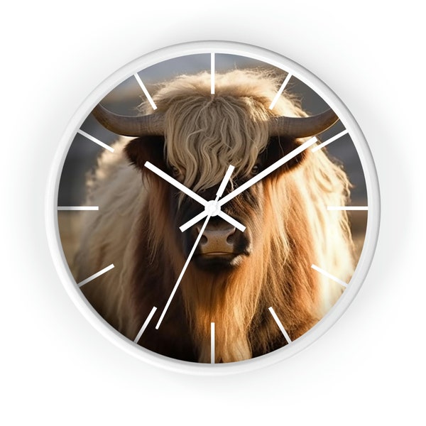 Hairy Yak Wall Clock, Yak Clock, Cow Clock, Nature Lover Gift, Wall Clock, Silent Clock, Home Decor, Animal Decor, Great Gift Idea