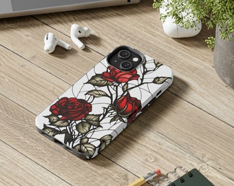 Rose Handyhülle, Neue iPhone Hülle, 6, 7, 11, 12, 13, 14 Handyhüllen, Buntglasfenster Design Handyhülle, Iphone Pro Max Hülle, Rosen