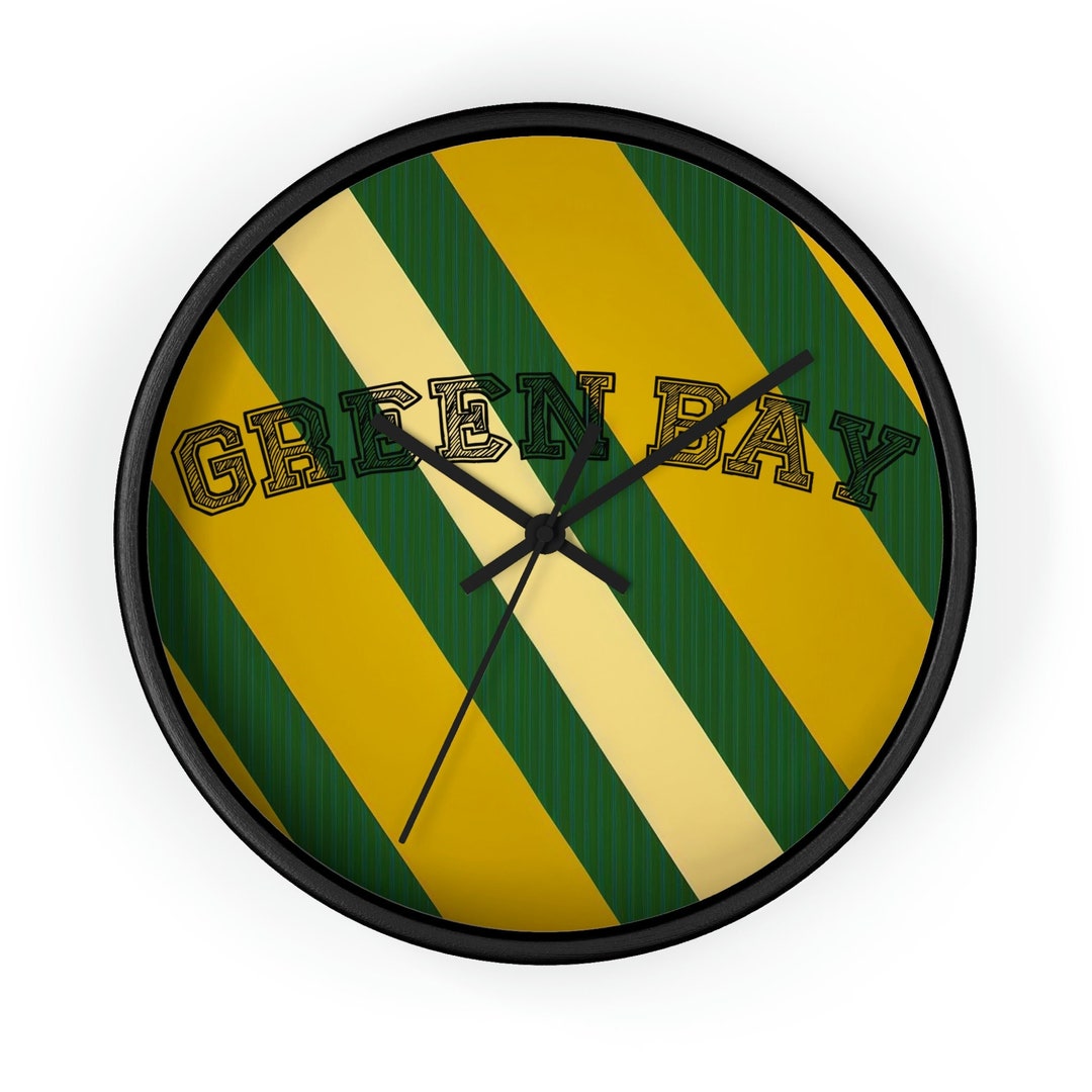 Green Bay Clock, Game Day Clock, Man Cave Clock, Father's Day Gift