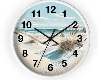 Beach Silent Wall Clock, Unique Clock Gift, Ocean Clock, Vacation Home Decor, Home Decor, One-of-a-kind Clock, Perfect Gift Idea