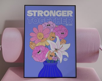 women empowerment art print, diversity art print, female empowerment print, unity art, women supporting women poster, illustration print iwd