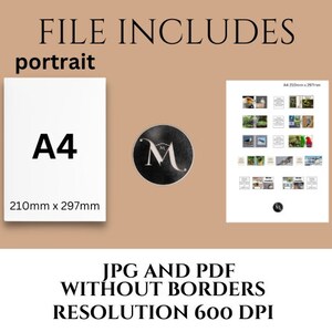 Puede incluir: Una descarga digital de un retrato en tama&ntilde;o A4, 210 mm x 297 mm, en formato JPG y PDF, sin bordes, a una resoluci&oacute;n de 600 DPI.