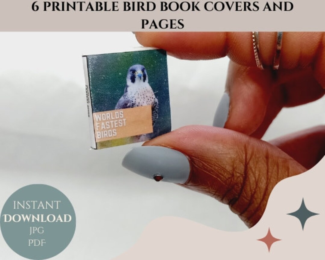 6 Printable Readable Miniature Bird Book Covers and Pages With - Etsy UK