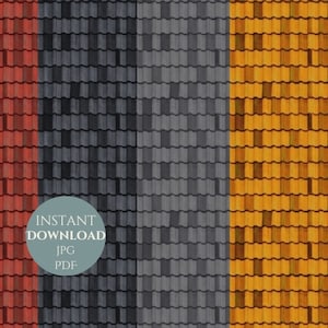 Printable miniature dollhouse unique roof slates for 1.12 scale modern style landscape and portrait A4 options easy use instant download