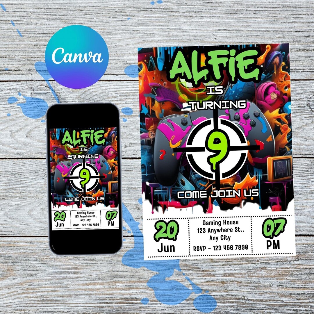 Editable Playstation Birthday Invitation Playstation Invite Etsy